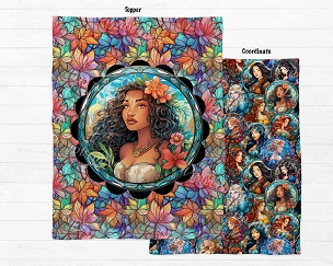 Stained Glass Island Princess Blanket Panel